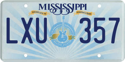 MS license plate LXU357