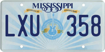 MS license plate LXU358