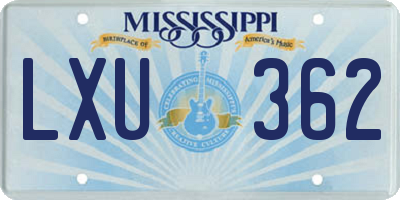 MS license plate LXU362