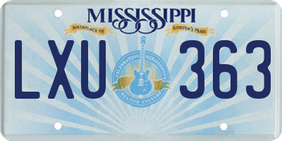 MS license plate LXU363