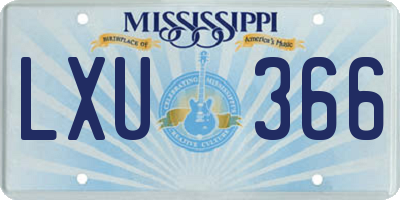 MS license plate LXU366