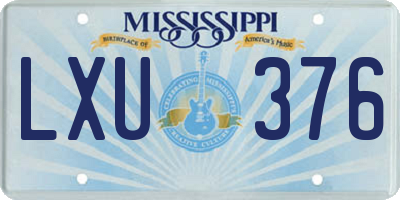 MS license plate LXU376