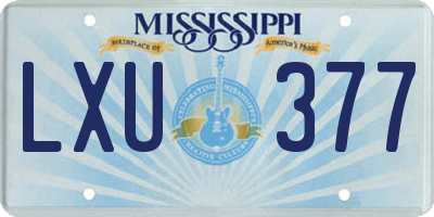 MS license plate LXU377