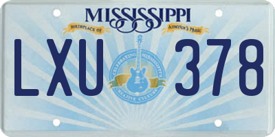 MS license plate LXU378
