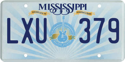 MS license plate LXU379