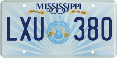MS license plate LXU380