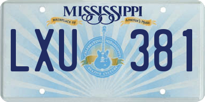 MS license plate LXU381