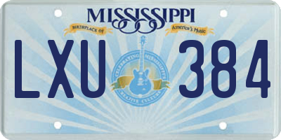 MS license plate LXU384