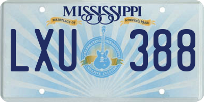 MS license plate LXU388