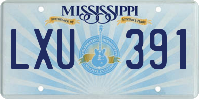 MS license plate LXU391