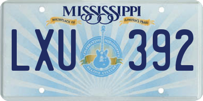 MS license plate LXU392