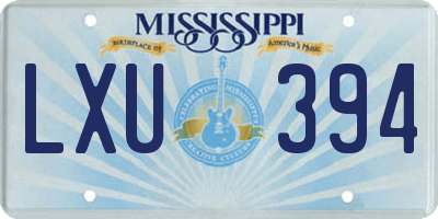 MS license plate LXU394