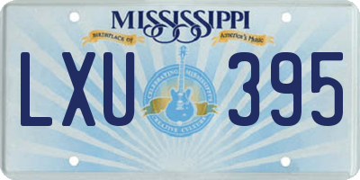 MS license plate LXU395