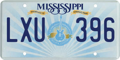 MS license plate LXU396