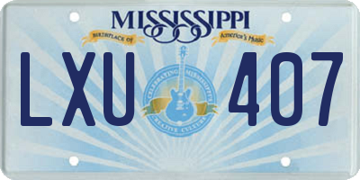 MS license plate LXU407