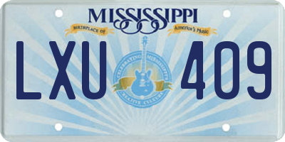 MS license plate LXU409