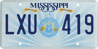 MS license plate LXU419