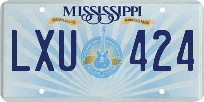 MS license plate LXU424