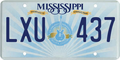 MS license plate LXU437