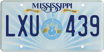 MS license plate LXU439