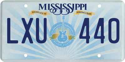 MS license plate LXU440
