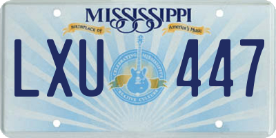 MS license plate LXU447