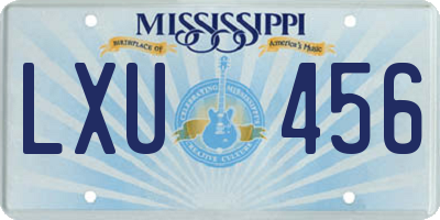 MS license plate LXU456