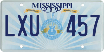 MS license plate LXU457