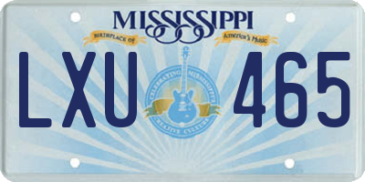 MS license plate LXU465