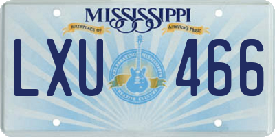 MS license plate LXU466