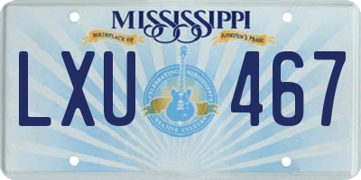 MS license plate LXU467