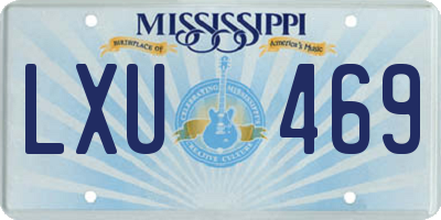 MS license plate LXU469