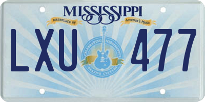 MS license plate LXU477