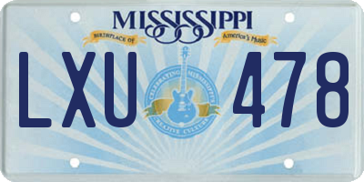 MS license plate LXU478