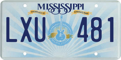 MS license plate LXU481