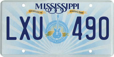 MS license plate LXU490