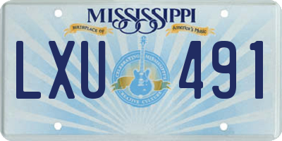 MS license plate LXU491