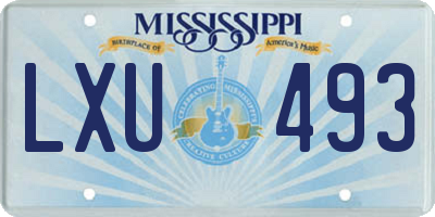 MS license plate LXU493