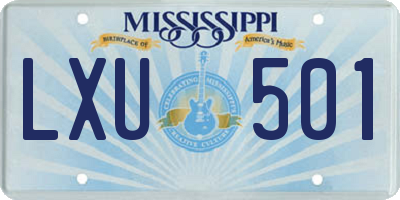 MS license plate LXU501