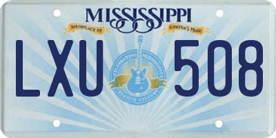 MS license plate LXU508