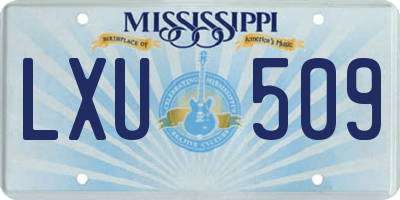 MS license plate LXU509
