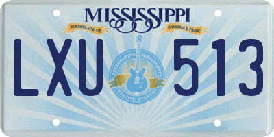 MS license plate LXU513