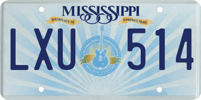 MS license plate LXU514