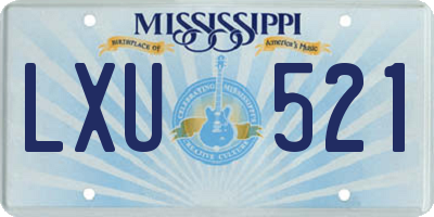 MS license plate LXU521