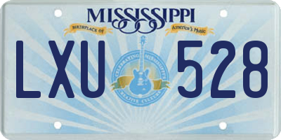 MS license plate LXU528