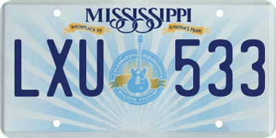 MS license plate LXU533