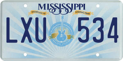 MS license plate LXU534