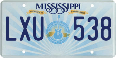 MS license plate LXU538