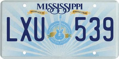 MS license plate LXU539