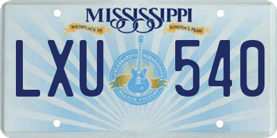 MS license plate LXU540